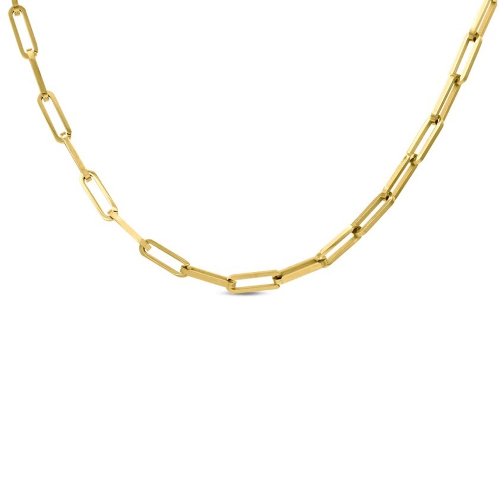 B.Tiff brand “Jemma" Flat Long Adjustable Link Rose Gold Necklace